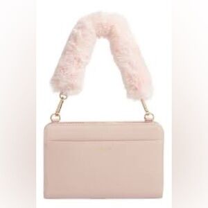 Calpak Faux Leather & Fur RFID Travel Crossbody